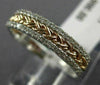 ESTATE .26CT DIAMOND 14KT WHITE & ROSE GOLD ROPE SEMI ETERNITY ANNIVERSARY RING