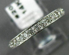 ANTIQUE .64CT DIAMOND 14KT WHITE GOLD 3D FILIGREE MILGRAIN ETERNITY RING #20463