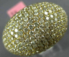 EXTRA LARGE 8.04CT DIAMOND 18KT YELLOW GOLD 3D DOME SHAPE PAVE ANNIVERSARY RING