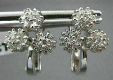 ESTATE LARGE .72CT DIAMOND 14K WHITE GOLD FLOWER CLUSTER CLIP ON EARRINGS #11499