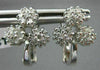 ESTATE LARGE .72CT DIAMOND 14K WHITE GOLD FLOWER CLUSTER CLIP ON EARRINGS #11499