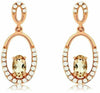 ESTATE .60CT DIAMOND & AAA MORGANITE 14K ROSE GOLD CLASSIC OVAL HANGING EARRINGS