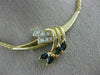 ANTIQUE 1.20CT DIAMOND & AAA SAPPHIRE 14K YELLOW GOLD 3D MARQUISE NECKLACE #2690
