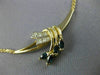 ANTIQUE 1.20CT DIAMOND & AAA SAPPHIRE 14K YELLOW GOLD 3D MARQUISE NECKLACE #2690
