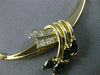 ANTIQUE 1.20CT DIAMOND & AAA SAPPHIRE 14K YELLOW GOLD 3D MARQUISE NECKLACE #2690