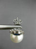 ESTATE 1.55CT DIAMOND AAA SAPPHIRE & SOUTH SEA PEARL 18KT WHITE GOLD 3D EARRINGS
