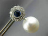 ESTATE 1.55CT DIAMOND AAA SAPPHIRE & SOUTH SEA PEARL 18KT WHITE GOLD 3D EARRINGS