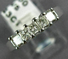 ESTATE .50CT PRINCESS CUT DIAMOND 14KT WHITE GOLD 5 STONE ANNIVERSARY RING 19278