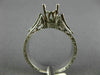 ANTIQUE .40CT DIAMOND 18KT WHITE GOLD 3D ROUND SEMI MOUNT ENGAGEMENT RING #22417