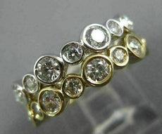WIDE 2.16CT DIAMOND 14KT WHITE & YELLOW GOLD BEZEL DOUBLE STACKABLE WEDDING RING