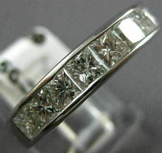 ESTATE 2.5CT PRINCESS CUT DIAMOND 14KT WHITE GOLD 3D CLASSIC WEDDING RING #21991