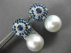 LARGE 5.84CT DIAMOND AAA SAPPHIRE & SOUTH SEA PEARL 18KT WHITE GOLD 3D EARRINGS