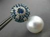 LARGE 5.84CT DIAMOND AAA SAPPHIRE & SOUTH SEA PEARL 18KT WHITE GOLD 3D EARRINGS