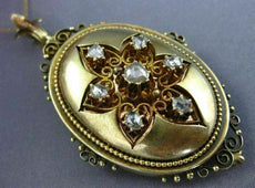 ANTIQUE LARGE 1.0CT ROSE CUT DIAMONDS 14KT YELLOW GOLD VICTORIAN PENDANT #26184