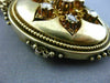 ANTIQUE LARGE 1.0CT ROSE CUT DIAMONDS 14KT YELLOW GOLD VICTORIAN PENDANT #26184