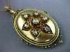 ANTIQUE LARGE 1.0CT ROSE CUT DIAMONDS 14KT YELLOW GOLD VICTORIAN PENDANT #26184
