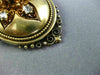 ANTIQUE LARGE 1.0CT ROSE CUT DIAMONDS 14KT YELLOW GOLD VICTORIAN PENDANT #26184