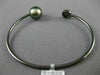 ESTATE .14CT BLACK DIAMOND & AAA TAHITIAN PEARL 18KT BLACK GOLD BANGLE BRACELET