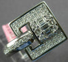 ESTATE LARGE 1.20CT DIAMOND 18KT WHITE GOLD 3D ROUND & BAGUETTE BELT SQUARE RING