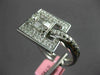 ESTATE LARGE 1.20CT DIAMOND 18KT WHITE GOLD 3D ROUND & BAGUETTE BELT SQUARE RING