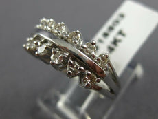 ANTIQUE WIDE .38CT DIAMOND 14KT WHITE GOLD DOUBLE ROW ANNIVERSARY RING #18803