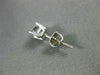 ESTATE 1.0CT PRINCESS CUT DIAMOND 14K WHITE GOLD 3D CLASSIC STUD EARRINGS #15550