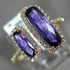 1.74CT DIAMOND & AAA AMETHYST 14KT ROSE GOLD 3D RECTANGULAR DOUBLE HALO FUN RING