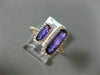 1.74CT DIAMOND & AAA AMETHYST 14KT ROSE GOLD 3D RECTANGULAR DOUBLE HALO FUN RING