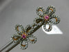 .54CT DIAMOND & AAA PINK SAPPHIRE 14KT BLACK & ROSE GOLD 3D FLOWER STUD EARRINGS