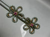 .54CT DIAMOND & AAA PINK SAPPHIRE 14KT BLACK & ROSE GOLD 3D FLOWER STUD EARRINGS