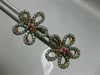 .54CT DIAMOND & AAA PINK SAPPHIRE 14KT BLACK & ROSE GOLD 3D FLOWER STUD EARRINGS