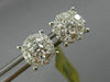 ESTATE LARGE 1.38CT DIAMOND 18K WHITE GOLD FLOWER HEART SHAPE LOVE STUD EARRINGS