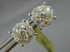 ESTATE LARGE 1.38CT DIAMOND 18K WHITE GOLD FLOWER HEART SHAPE LOVE STUD EARRINGS