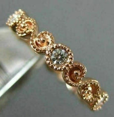 ESTATE .30CT DIAMOND 14K ROSE GOLD 3D 6 STONE FILIGREE INFINITY ANNIVERSARY RING