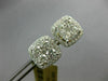 LARGE 1.46CT DIAMOND 14KT YELLOW GOLD 3D CLUSTER SQUARE SCREW BACK STUD EARRINGS
