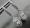 ESTATE .98CT ROUND & MARQUISE DIAMOND 14KT WHITE GOLD 3D HALO HANGING EARRINGS