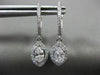 ESTATE .98CT ROUND & MARQUISE DIAMOND 14KT WHITE GOLD 3D HALO HANGING EARRINGS