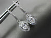 ESTATE .98CT ROUND & MARQUISE DIAMOND 14KT WHITE GOLD 3D HALO HANGING EARRINGS