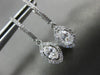 ESTATE .98CT ROUND & MARQUISE DIAMOND 14KT WHITE GOLD 3D HALO HANGING EARRINGS
