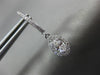 ESTATE .98CT ROUND & MARQUISE DIAMOND 14KT WHITE GOLD 3D HALO HANGING EARRINGS