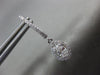 ESTATE .98CT ROUND & MARQUISE DIAMOND 14KT WHITE GOLD 3D HALO HANGING EARRINGS