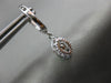 ESTATE .98CT ROUND & MARQUISE DIAMOND 14KT WHITE GOLD 3D HALO HANGING EARRINGS