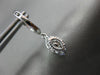 ESTATE .98CT ROUND & MARQUISE DIAMOND 14KT WHITE GOLD 3D HALO HANGING EARRINGS
