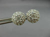 ESTATE LARGE 1.58CT DIAMOND 18KT WHITE GOLD CLUSTER FLOWER CLASSIC STUD EARRINGS