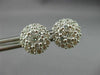 ESTATE LARGE 1.58CT DIAMOND 18KT WHITE GOLD CLUSTER FLOWER CLASSIC STUD EARRINGS