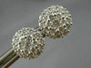 ESTATE LARGE 1.58CT DIAMOND 18KT WHITE GOLD CLUSTER FLOWER CLASSIC STUD EARRINGS