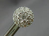 ESTATE LARGE 1.58CT DIAMOND 18KT WHITE GOLD CLUSTER FLOWER CLASSIC STUD EARRINGS