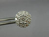 ESTATE LARGE 1.58CT DIAMOND 18KT WHITE GOLD CLUSTER FLOWER CLASSIC STUD EARRINGS