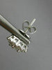 ESTATE LARGE 1.58CT DIAMOND 18KT WHITE GOLD CLUSTER FLOWER CLASSIC STUD EARRINGS