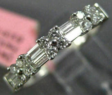 ESTATE .48CT DIAMOND 18KT WHITE GOLD 3D FLOWER ETERNITY WEDDING ANNIVERSARY RING